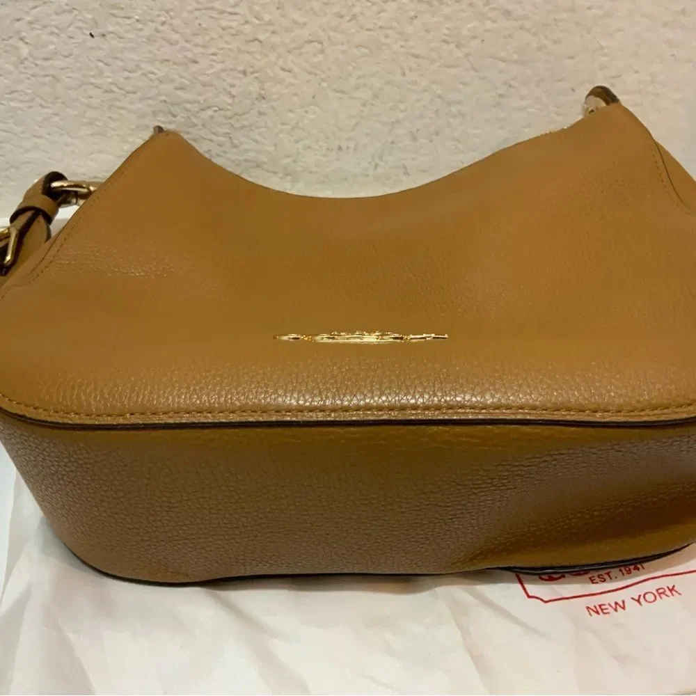 COACH F76695 JES HOBO brown Refined Pebble Leather Womens/Shoulder Handbag